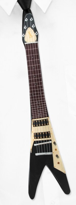 画像2: ギター型ネクタイ フライングV（シルク）