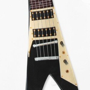 画像1: ギター型ネクタイ フライングV（シルク）