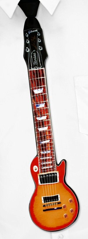 画像2: ギター型ネクタイ レスポール FLAME TOP（シルク）