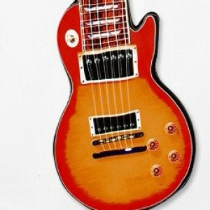 画像1: ギター型ネクタイ レスポール FLAME TOP（シルク）